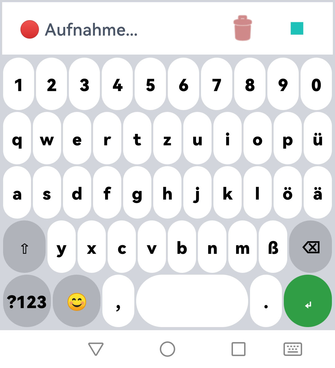Tastatur Aufnahme